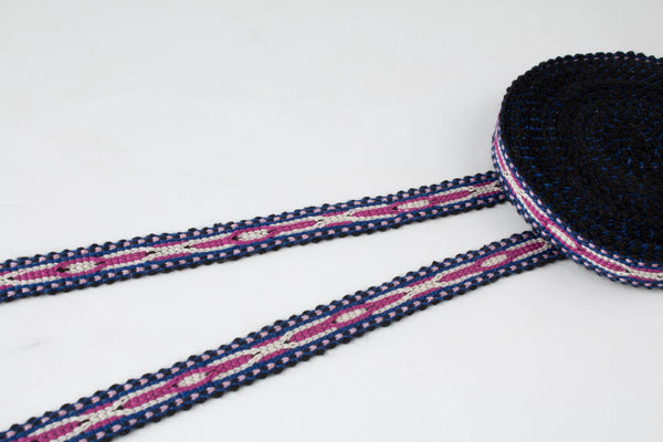 Blue And Pink Uzbek Sewing Trim Natural Cotton - Organic Sewing Embellishments Trims, Trims And Ribbons, Home Decor Fabric Trim, Edging For Drapes