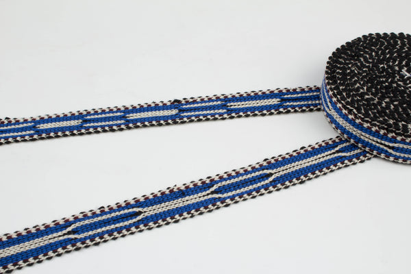 Blue And White Uzbek Sewing Trim Natural Cotton - Quality Trim Yard, Curtain Trims And Tassels, Fabric Trim Store, Curtain Edge Trim, Drapery Edging