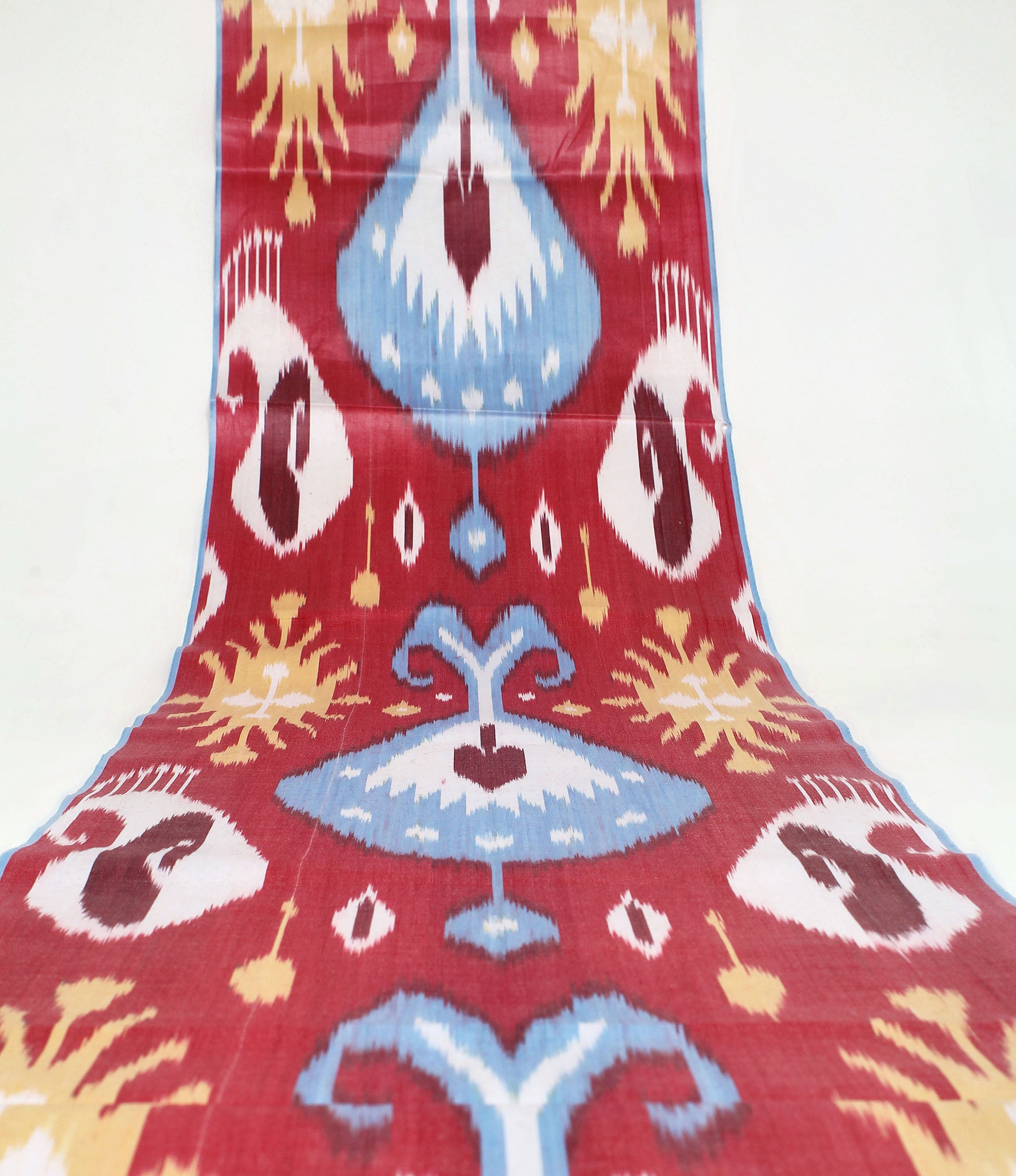 Red and Blue Cotton Ikat Fabric - Real Ikat Material, Ikat Pure Cotton ...