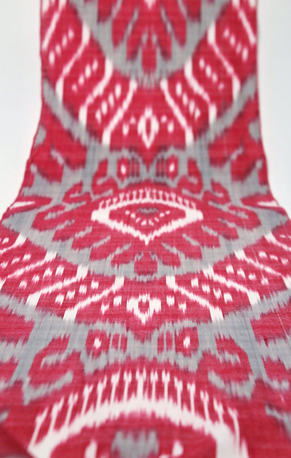 Tela de algodón ikat - tela ikat uzbek natural tejida a mano por metro (algodón ikat adras natural)