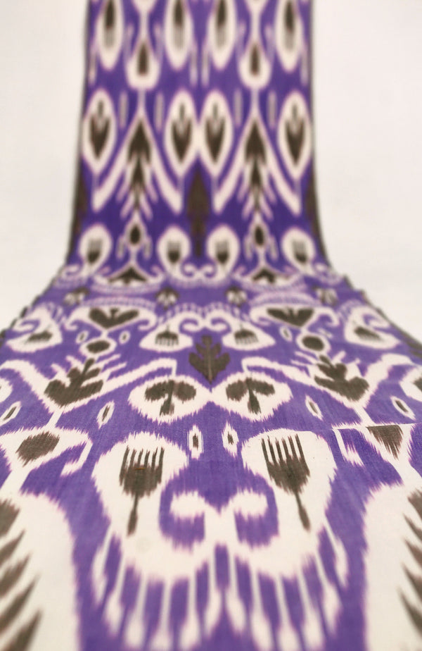 Purple Cotton Ikat Fabric - Hand-Woven Ikat Pure Cotton Fabric, Fabric Ikat Pattern, Ikat Material For Clothing, Ikat By The Yard, Boho Ikat Textile