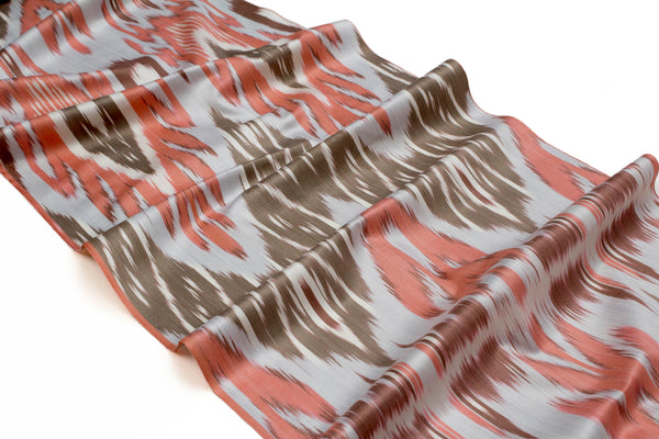 Tissu Ikat en Coton - Tissu Naturel Ikat Ouzbeck Tissé Main Vendu au Mètre (Ikat Coton Naturel Adras)