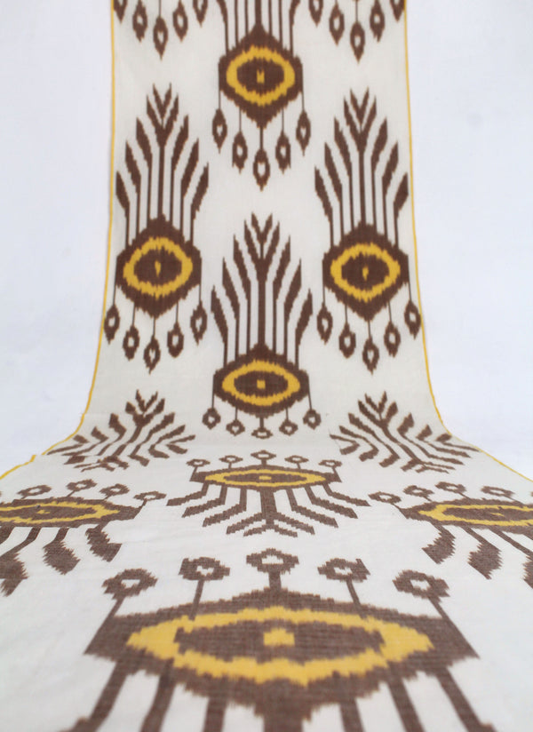 Tecido de Algodão Ikat  - Tecido Artesanal Natural Ikat Uzbeque a metro (Algodão Natural Ikat Adras)