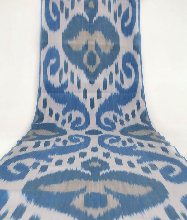 Tela de algodón ikat - tela ikat uzbek natural tejida a mano por metro (algodón ikat adras natural)