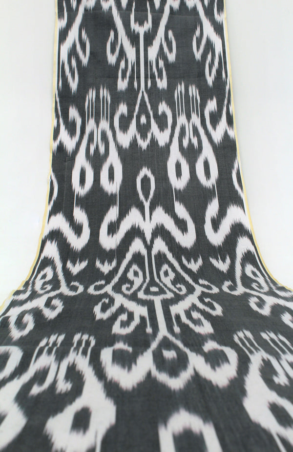 Black and White Cotton Ikat Fabric - Eco Friendly Ikat Curtain Fabric, Ikat Pure Cotton Textile, Ikat Fabric For Sofa, Boho Upholstery Material