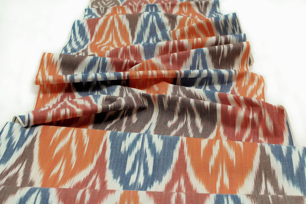 Multicolored Cotton Ikat Fabric - High Quality Fabric Ikat Pattern, Boho Ikat Cloth Material, Ikat Upholstery by Metre, Bohemian Textile By The Yard