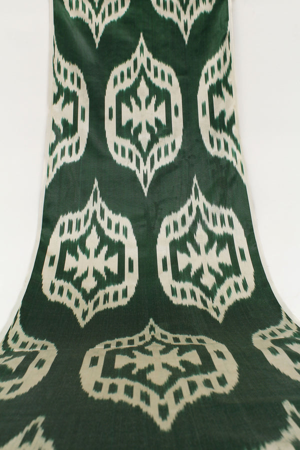 Seiden Ikatstoff - Handgewebter, naturbelassener Uzbek Ikatstoff, Meterware (Adras Seiden Ikat) 