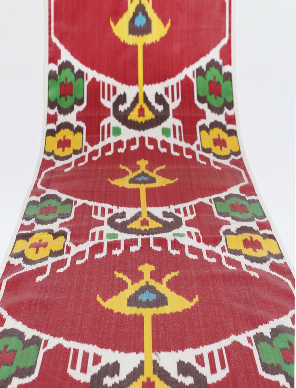 Tecido de Seda Ikat - Tecido Artesanal Natural Ikat Uzbeque a metro (Seda Ikat Adras)