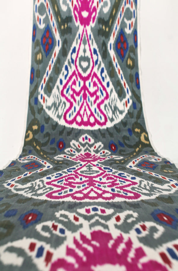 Tela de seda ikat - tela ikat uzbek natural tejida a mano por metro (seda ikat adras)