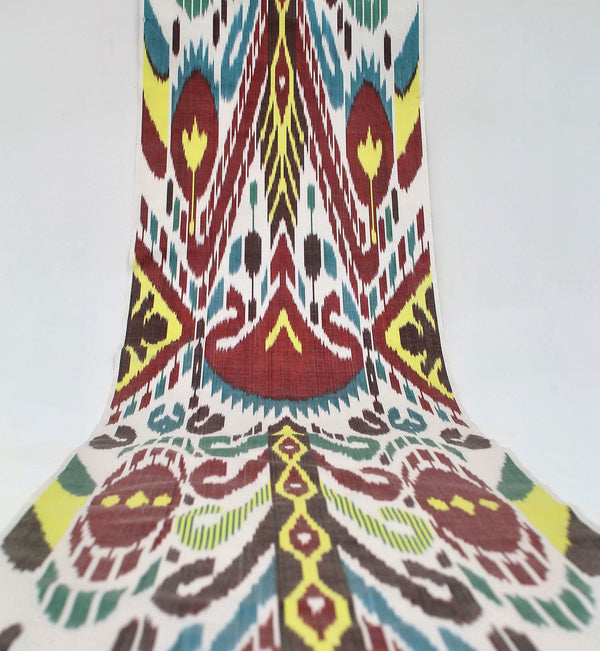 Tecido de Seda Ikat - Tecido Artesanal Natural Ikat Uzbeque a metro (Seda Ikat Adras)