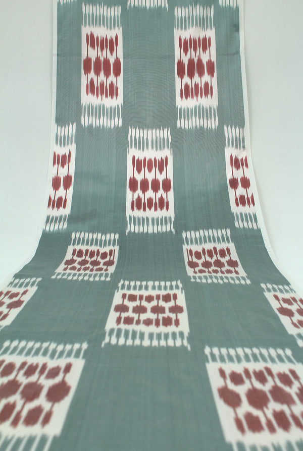 Maroon and Teal Silk Ikat Fabric - High Quality Upholstery Ikat Fabric, Ikat Material Upholstery, Ikat Fabric By The Metre, Boho Upholstery Textile