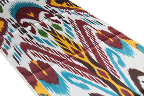Multicolor Silk Ikat Fabric - Handwoven Fabric Ikat Pattern, Boho Ikat ...
