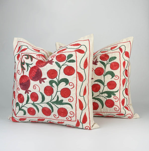 Blue Uzbek Suzani Embroidery Cushion and Pillow Cover Bukhara - Hand-Woven Silk Suzani Pillow, Suzani Lumbar Pillows, Uzbek Tapestry, Suzani Rugs